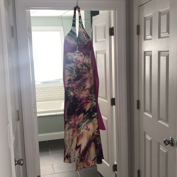 Prom style long dress halter neck with bow - Picture 3 of 12